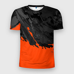 Футболка спортивная мужская Black & Orange, цвет: 3D-принт