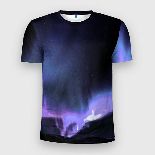 Мужская спорт-футболка Northern lights / 3D-принт – фото 1