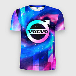 Мужская спорт-футболка Volvo неоновый космос