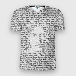 Футболка спортивная мужская Джон Леннон, портрет и слова песни, цвет: 3D-принт