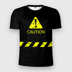 Мужская спорт-футболка CAUTION - Осторожно опасность