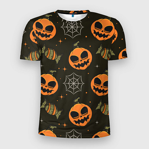 Мужская спорт-футболка Хэллоуин тыквы / 3D-принт – фото 1
