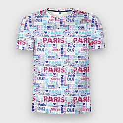 Футболка спортивная мужская Парижская бумага с надписями - текстура, цвет: 3D-принт