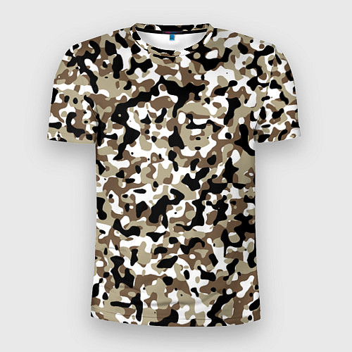 Мужская спорт-футболка Камуфляж зимний лес - мелкий / 3D-принт – фото 1