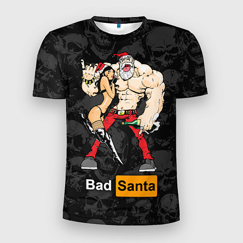 Мужская спорт-футболка Bad Santa and sexy girl / 3D-принт – фото 1