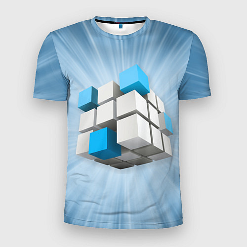 Мужская спорт-футболка Трёхцветный кубик Рубика / 3D-принт – фото 1