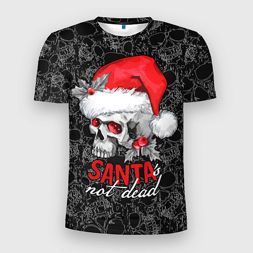 Мужская спорт-футболка Skull in red hat, Santa is not dead / 3D-принт – фото 1