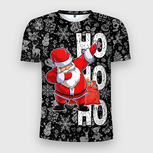 Мужская спорт-футболка Santa Claus, dabbing, through the snow / 3D-принт – фото 1