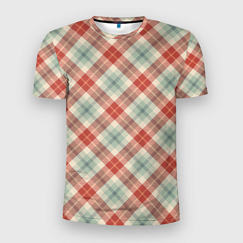 Мужская спорт-футболка Салатовый узор в клетку / 3D-принт – фото 1