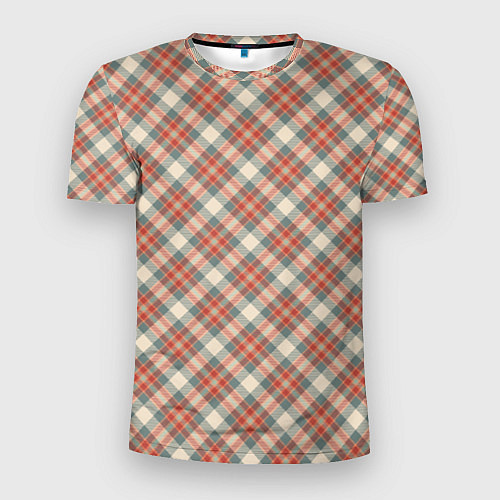 Мужская спорт-футболка Оранжевая клетка / 3D-принт – фото 1