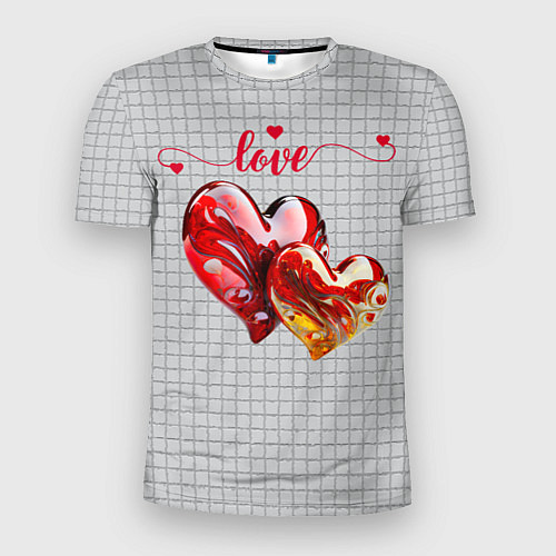Мужская спорт-футболка Love - сердечки / 3D-принт – фото 1