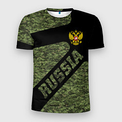 Мужская спорт-футболка Камуфляж - RUSSIA