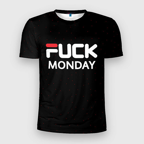 Мужская спорт-футболка Fuck monday - antibrand, fila / 3D-принт – фото 1