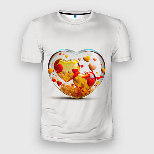 Мужская спорт-футболка Влюблённые сердца - сувенир / 3D-принт – фото 1