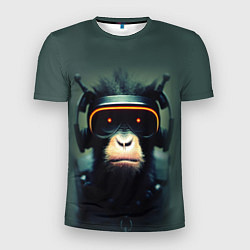 Мужская спорт-футболка Кибер-обезьяна