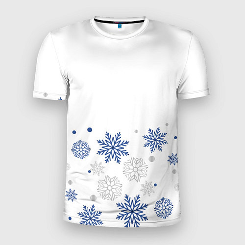 Мужская спорт-футболка Новогодние Снежинки - Белый / 3D-принт – фото 1