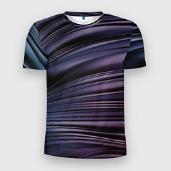 Футболка спортивная мужская Волнообразные фиолетовые паттерны, цвет: 3D-принт