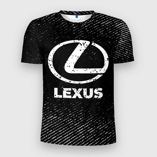 Мужская спорт-футболка Lexus с потертостями на темном фоне / 3D-принт – фото 1