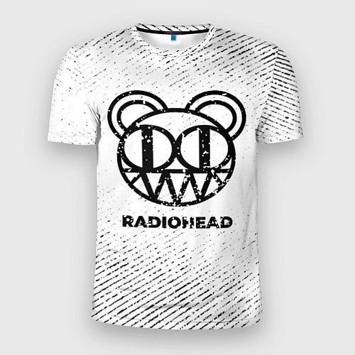 Мужская спорт-футболка Radiohead с потертостями на светлом фоне / 3D-принт – фото 1