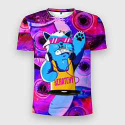 Мужская спорт-футболка DJ Scratchy in pink glasses