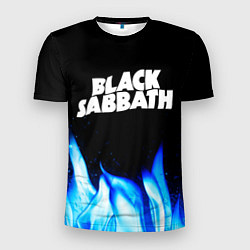 Мужская спорт-футболка Black Sabbath blue fire