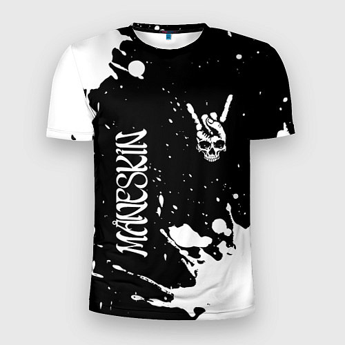 Мужская спорт-футболка Maneskin и рок символ на темном фоне / 3D-принт – фото 1