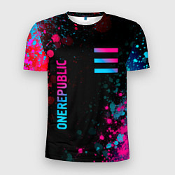 Футболка спортивная мужская OneRepublic - neon gradient: надпись, символ, цвет: 3D-принт