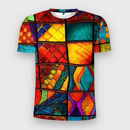 Мужская спорт-футболка Лоскутная мозаика - пэчворк / 3D-принт – фото 1