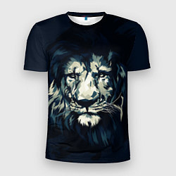 Мужская спорт-футболка Голова царя-зверей льва
