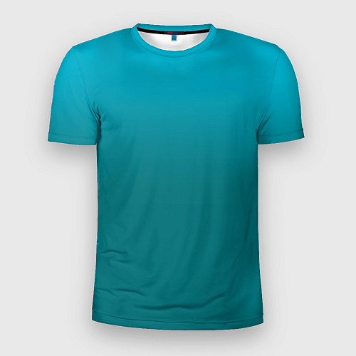 Мужская спорт-футболка Градиент бирюзовый / 3D-принт – фото 1