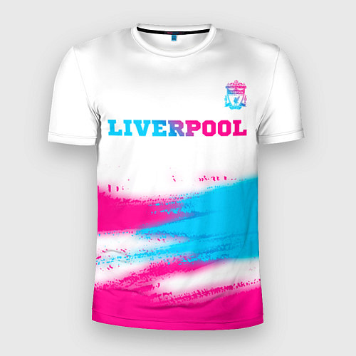 Мужская спорт-футболка Liverpool neon gradient style: символ сверху / 3D-принт – фото 1