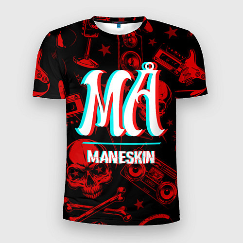 Мужская спорт-футболка Maneskin rock glitch / 3D-принт – фото 1