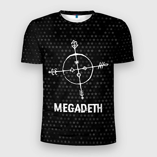 Мужская спорт-футболка Megadeth glitch на темном фоне / 3D-принт – фото 1