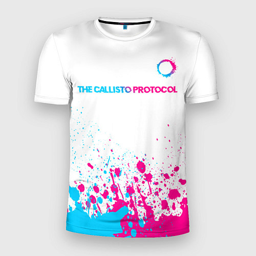 Мужская спорт-футболка The Callisto Protocol neon gradient style: символ / 3D-принт – фото 1