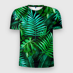 Футболка спортивная мужская Тропические растения - текстура, цвет: 3D-принт