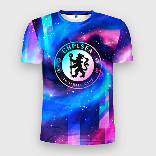 Мужская спорт-футболка Chelsea неоновый космос / 3D-принт – фото 1