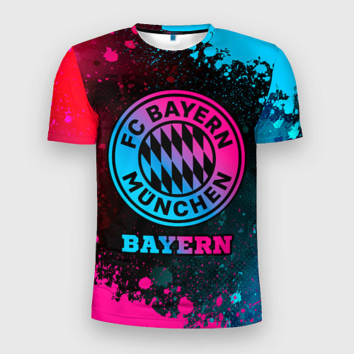 Мужская спорт-футболка Bayern - neon gradient / 3D-принт – фото 1