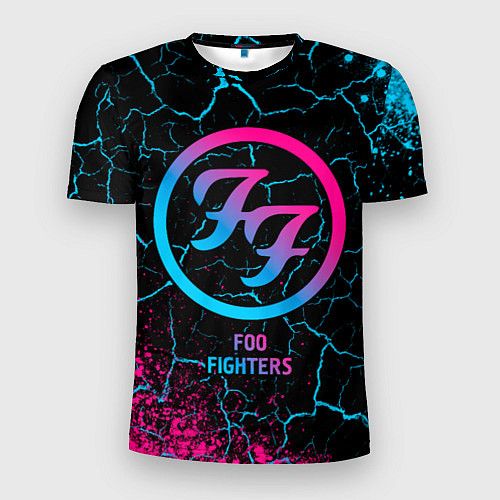 Мужская спорт-футболка Foo Fighters - neon gradient / 3D-принт – фото 1