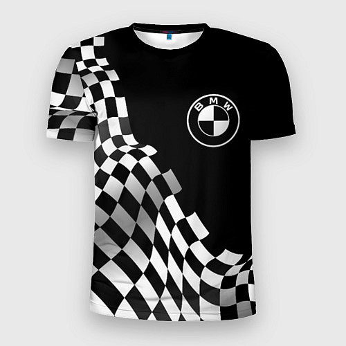 Мужская спорт-футболка BMW racing flag / 3D-принт – фото 1