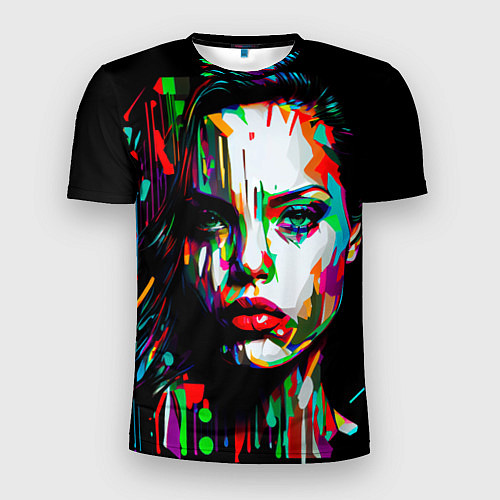 Мужская спорт-футболка Анджелина Джоли - поп-арт / 3D-принт – фото 1