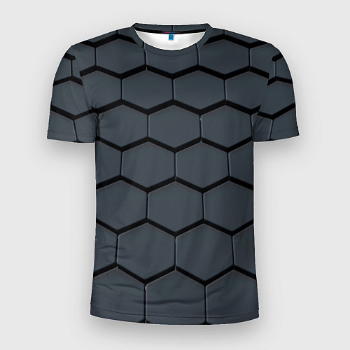 Мужская спорт-футболка Металлическая серая броня / 3D-принт – фото 1