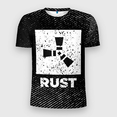 Мужская спорт-футболка Rust с потертостями на темном фоне / 3D-принт – фото 1