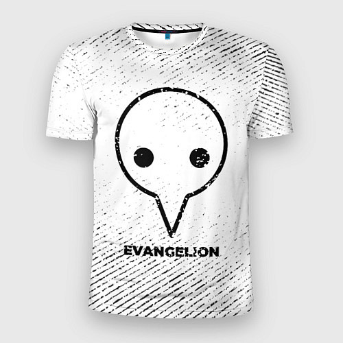 Мужская спорт-футболка Evangelion с потертостями на светлом фоне / 3D-принт – фото 1