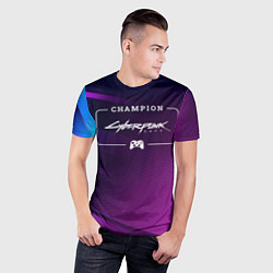 Футболка спортивная мужская Cyberpunk 2077 gaming champion: рамка с лого и джо, цвет: 3D-принт — фото 2