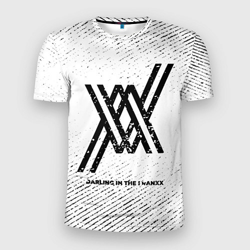 Мужская спорт-футболка Darling in the FranXX с потертостями на светлом фо / 3D-принт – фото 1
