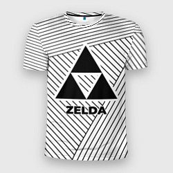 Мужская спорт-футболка Символ Zelda на светлом фоне с полосами