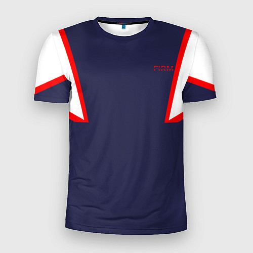 Мужская спорт-футболка FIRM с белыми плечами / 3D-принт – фото 1