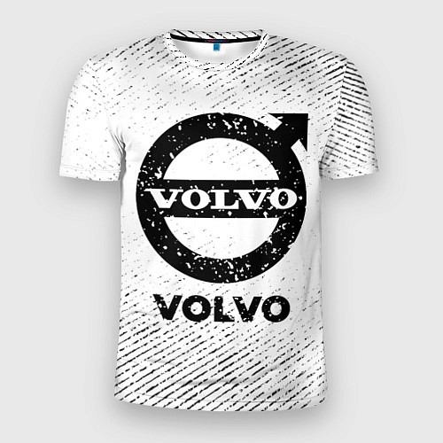 Мужская спорт-футболка Volvo с потертостями на светлом фоне / 3D-принт – фото 1