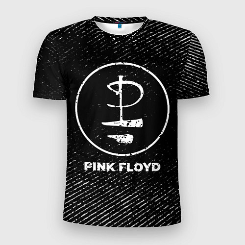 Мужская спорт-футболка Pink Floyd с потертостями на темном фоне / 3D-принт – фото 1