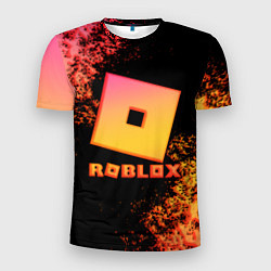 Мужская спорт-футболка Roblox logo gradient